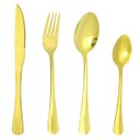 Ver imagem 2 de Faqueiro Conjunto Jogo Talheres Inox 24 Peças Luxo:DOURADO