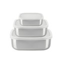 Ver imagem 1 de Jogo de Potes Freezinox Quadrados em Aço Inox com Tampa Plástica 3 Peças Tramontina 64220/800