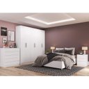 Ver imagem 1 de Quarto de Casal Completo com Guarda-Roupa, Cama Box, Cômoda e 2 Mesa de Cabeceiras Soft Espresso Móv