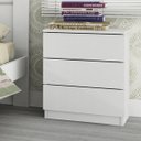 Ver mais imagens de Quarto de Casal Completo com Guarda-Roupa, Cama Box, Cômoda e 2 Mesa de Cabeceiras Soft Espresso Móv