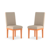 Kit 02 Cadeiras Alice Para Mesa de Jantar Linho Bege - Madeira Prima Deccor - 1