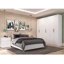 Ver imagem 1 de Quarto de Casal Completo com Guarda-Roupa, Cama Box e 2 Mesa de Cabeceiras Livia Espresso Móveis