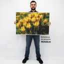 Ver imagem 2 de Quadro Decorativo em Canvas Floral Flores Amarela TaColado Moldura Flutuante 4,5cm Freijó 90 x 60cm