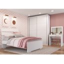 Ver imagem 1 de Quarto de Solteiro Completo com Guarda-Roupa, Cama e Penteadeira Mari Espresso Móveis