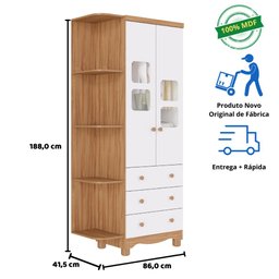 Quarto Bebê Completo Guarda Roupa Uli 2 Portas C/ Prateleiras Gaveteiro 4 Gavetas 100% Mdf - 9