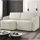 Ver imagem 2 de Sofá Cama Modulado Retrátil e Reclinável Decorativo Varsóvia 176cm Veludo Bege G33 - Gran Belo