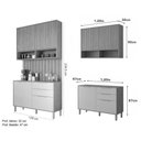 Ver imagem 2 de Kit Cozinha Modulada 3 Peças Divina 1 Aéreo + 1 Balcão + Complemento Cz008 Freijó Titanium