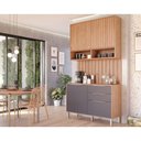 Ver imagem 1 de Kit Cozinha Modulada 3 Peças Divina 1 Aéreo + 1 Balcão + Complemento Cz008 Freijó Titanium