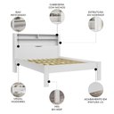 Ver imagem 3 de Cama Casal 140cm com Nichos Zuri Branco S01 - Mpozenato