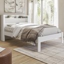 Ver imagem 2 de Cama Casal 140cm com Nichos Zuri Branco S01 - Mpozenato