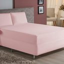 Ver imagem 2 de Jogo de Cama King Nobre 3 Peças Luva de Box 55cm de Altura Malha 100% Algodão - Rosa