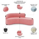 Ver imagem 3 de Sofá 4 Lugares para Sala 220cm Orgânico Wendi Suede Rosê I01 - Mpozenato