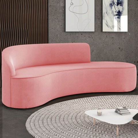 Sofá 4 Lugares para Sala 220cm Orgânico Wendi Suede Rosê I01 - Mpozenato
