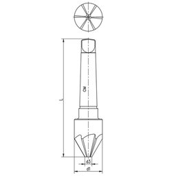 Escareador Haste Cone Morse 3 - Med. 50,0mm X 60º - Dente Reto, Corte À Direita, Din 334 B - Aço - 3
