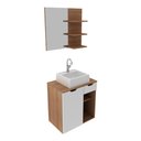 Ver imagem 2 de Gabinete de Banheiro com Cuba e Espelheira 60cm Multimóveis CR10095 Amêndoa/Branco