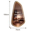 Ver imagem 7 de Espelho Orgânico Grande Lapidado Led 3 Cores Touch Corpo Inteiro 150x75 com Suporte Bella