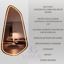 Ver imagem 4 de Espelho Orgânico Grande Lapidado Led 3 Cores Touch Corpo Inteiro 150x75 com Suporte Bella