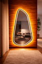 Ver imagem 3 de Espelho Orgânico Grande Lapidado Led 3 Cores Touch Corpo Inteiro 150x75 com Suporte Bella