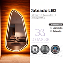 Ver imagem 5 de Espelho Orgânico Grande Lapidado Led 3 Cores Touch Corpo Inteiro 150x75 com Suporte Bella