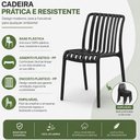 Ver imagem 2 de Cadeira Urban para Área Externa com Estrutura em Plástico Assento Fixo Empilhável Preto Sallar