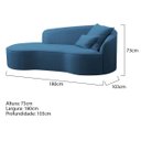 Ver imagem 6 de Divã Recamier Curvo Sala de Estar Inglaterra Lado Esquerdo 180cm Linho Azul Royal - Incasa Decor