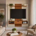 Ver imagem 1 de Painel Ripado Suspenso 160cm TV 65 Polegadas Sala Estar Ripado Nicho Off White Lisboa