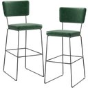 Ver imagem 1 de Kit 2 Banquetas Altas Cozinha Sala Jantar Base em Aço Fixa Allana L02 Facto Verde Musgo - Lyam