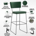 Ver imagem 4 de Kit 2 Banquetas Altas Cozinha Sala Jantar Base em Aço Fixa Allana L02 Facto Verde Musgo - Lyam