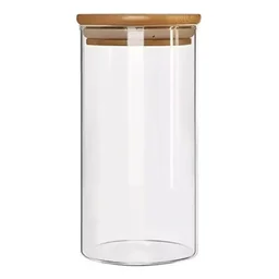 Pote Hermético Vidro C/ Tampa de Bambu 1500 Ml 10x15cm - 1