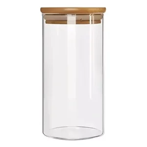 Pote Hermético Vidro C/ Tampa de Bambu 1500 Ml 10x15cm