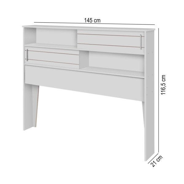 Cabeceira Cama Box Nice 2 Nichos 2 Portas Carmolar - 4