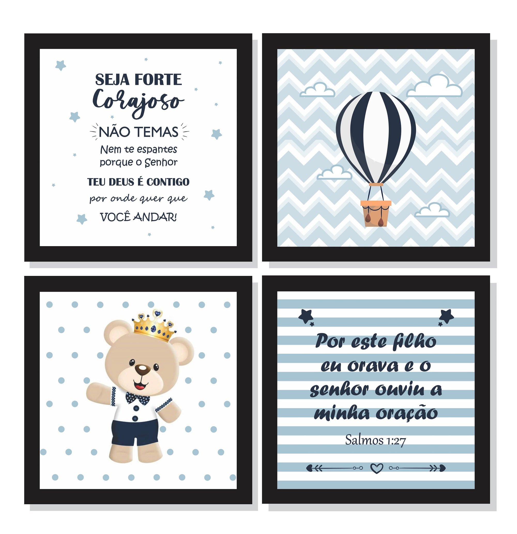 Quadros Por este filho orava Seja forte e corajoso urso rei:Preto