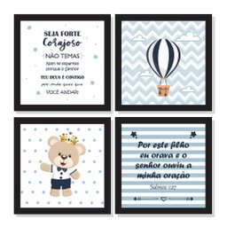 Quadros Por este filho orava Seja forte e corajoso urso rei:Preto - 1