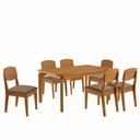 Ver imagem 2 de Conjunto Sala de Jantar Mesa Dublin Tampo em MDF e 6 Cadeiras Cleo Yescasa