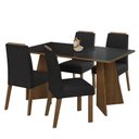 Ver imagem 2 de Conjunto Sala de Jantar Mesa Tampo de Vidro 4 Cadeiras Rustic/preto/oxford Porto Madesa