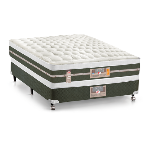 Cama Box + Colchão Castor Casal Silver Star Air Double Face Tecnopedic 138x188x61cm