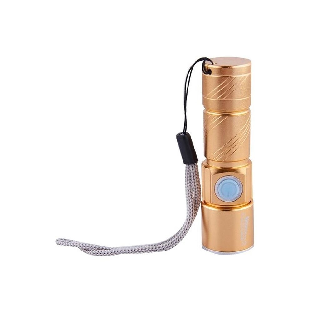 Lanterna Recarregável Mini Gold Led Cree USB Flash Light Rechargeable MINIGOLD-ST