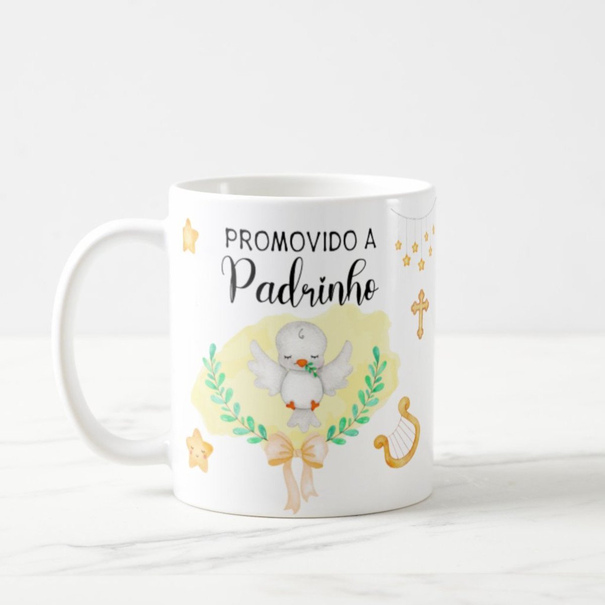 Caneca Presente com Convite Batismo Promovido a Padrinho