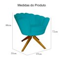 Ver imagem 5 de Poltrona Decorativa Pétala Pés Madeira Giratório Suede Azul Turquesa - Ds Estofados