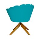 Ver imagem 4 de Poltrona Decorativa Pétala Pés Madeira Giratório Suede Azul Turquesa - Ds Estofados