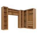 Ver imagem 2 de Guarda Roupa Modulado Dallas 9 Portas 3 Gavetas MDP Cinamomo Benetil Móveis 519,5cm