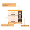 Ver imagem 4 de Cômoda Solteiro Rayane 1 Porta e 5 Gavetas C/ Sapateira Cinamomo/off White - Acp
