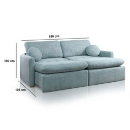 Sofá Cama Oslo Luxo Retrátil Almofadas Soltas 1.80m Veludo Jc Estofados - 5
