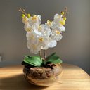 Ver imagem 4 de Arranjo Centro de Mesa Vaso Grande 2 Orquídeas Branca Artificial Decore Fácil Shop