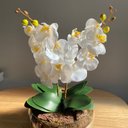 Ver imagem 3 de Arranjo Centro de Mesa Vaso Grande 2 Orquídeas Branca Artificial Decore Fácil Shop