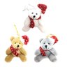 Jogo Mini Urso Pelúcia Natal com Gorrinho e Cachecol 15cm 3 Peças - Master Christmas - 5