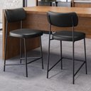 Ver imagem 1 de Banqueta Baixa Bar Cozinha Sala de Jantar Preto Melina L02 Couríssimo Preto - Lyam Decor