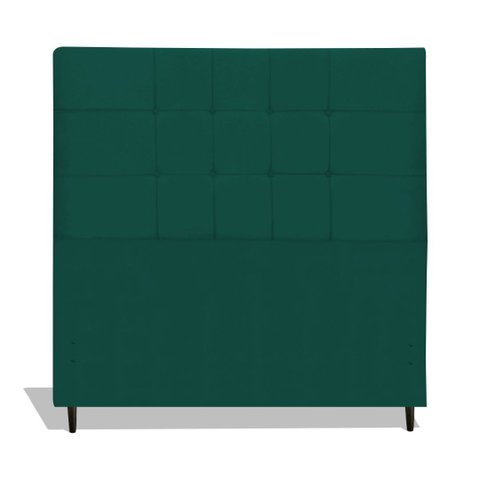 Cabeceira Estofada Box Casal King Size Encosto para Cama Maveric 195x126 Cm Azul Tiffany
