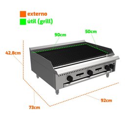 Chapa Grill Char Broiler Profissional Industrial Prime a Gás 90cm PCG090G - Venâncio - 2