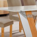 Ver imagem 4 de Sala e Jantar Cel Móveis Mesa Qatar Tampo Plus com Vidro e 6 Cadeiras Londres